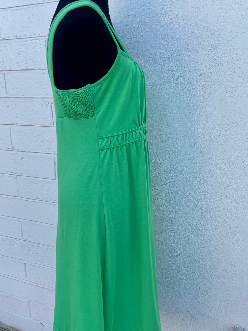 North Face Sundress Chartreuse Green Sleeveless Tank Empire Waist Zip Pocket WL - Picture 4 of 16